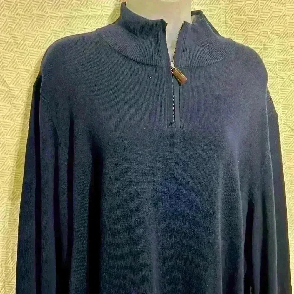 NWT Harrison DAVIS Quarter Zip Navy Sweater‎